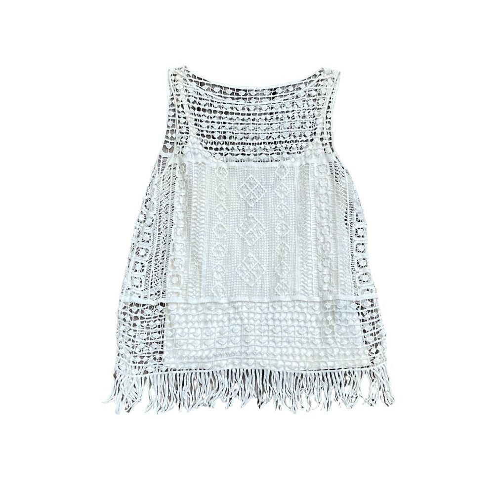 LAUREN RALPH LAUREN Cream Lace Tank Top Blouse Size Medium